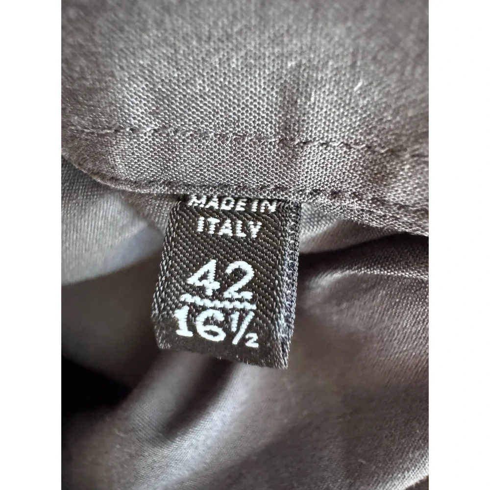 Gucci Mens Slim Fit Shirt 42 16.5 Gray Button Front Long Sleeve‎ Made in Italy